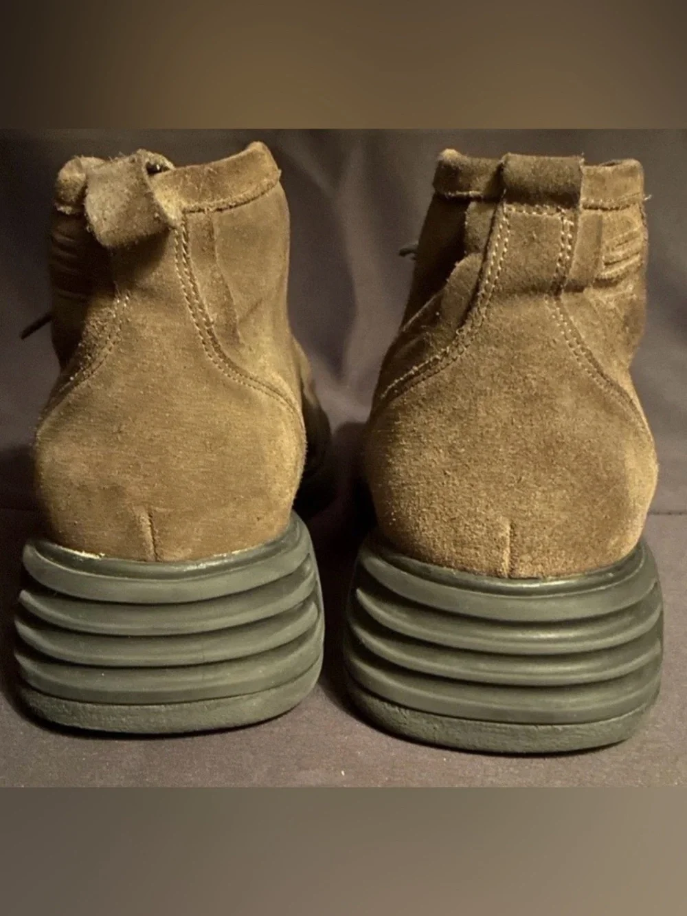 VTG 90s Shellys London Suede Boots Square Toe Made in EEC Chunky Grunge Chukka